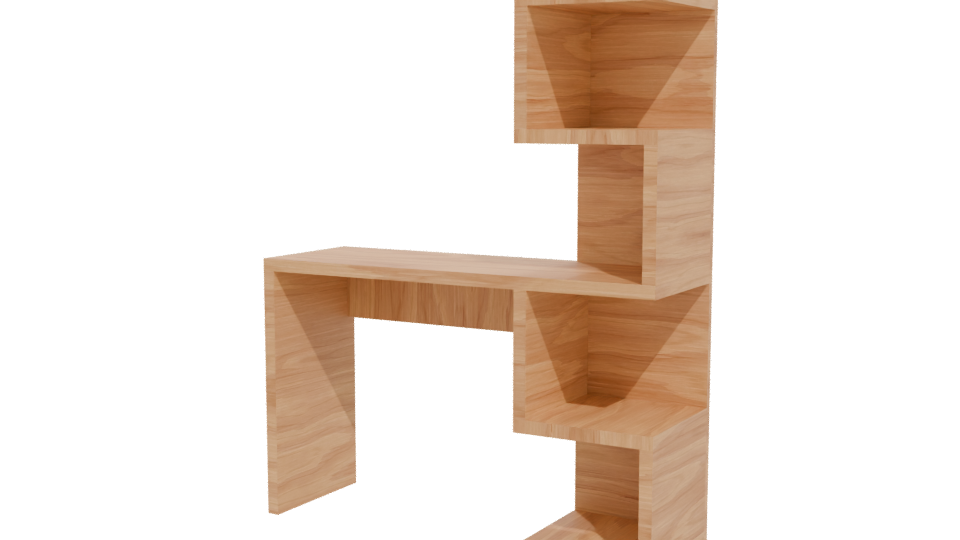 Modern Wooden Desk Model 3D - Professional 3D Model Render 12