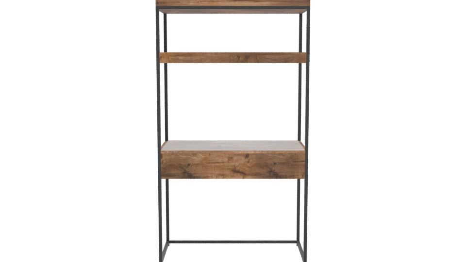 Modern Wooden Shelf Unit 3D - Professional 3D Model Render 11