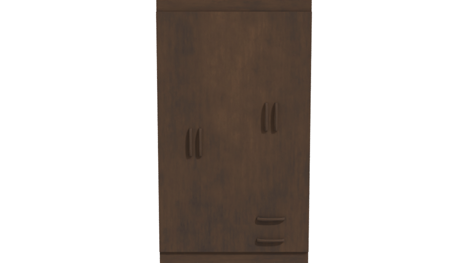 Stylish Wooden Wardrobe Model - Professional 3D Model Render 11