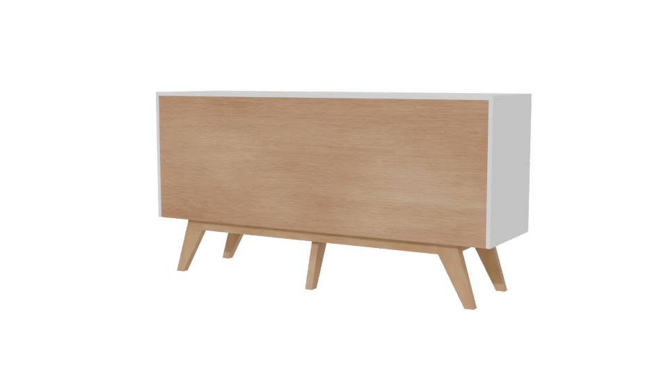 Contemporary White Wooden Cabinet 3D - Professional 3D Model Render 6