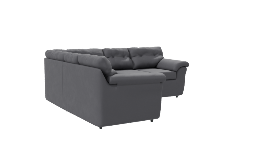 Contemporary L-Shaped Fabric Sofa 3D Model - Professional 3D Model Render 7
