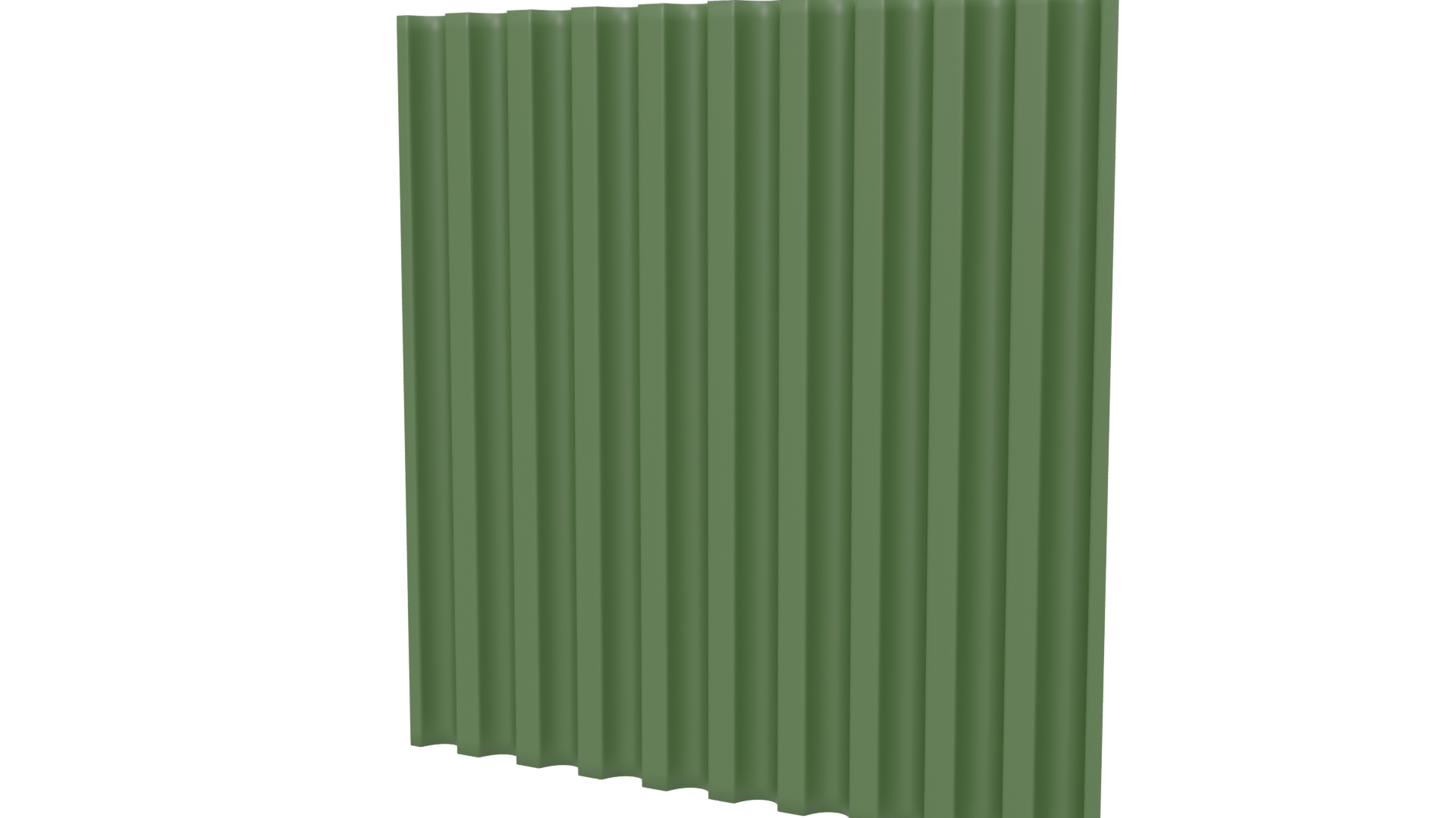 Stylized Green Corrugated Panel - Professional 3D Model Render 6