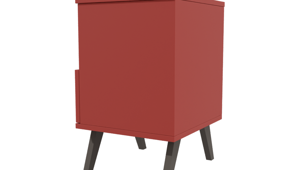 Stylish Red Nightstand 3D Model - Professional 3D Model Render 3