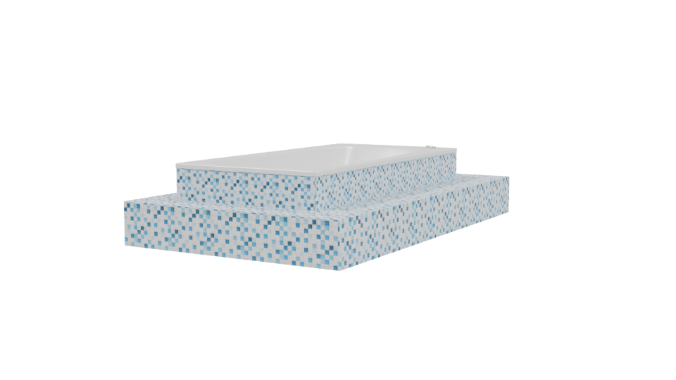 Stylish Mosaic Bathtub 3D Model - Professional 3D Model Render 3