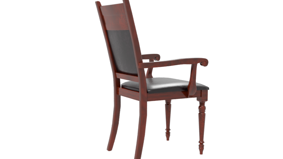 Elegant Vintage Wooden Armchair 3D - Professional 3D Model Render 7