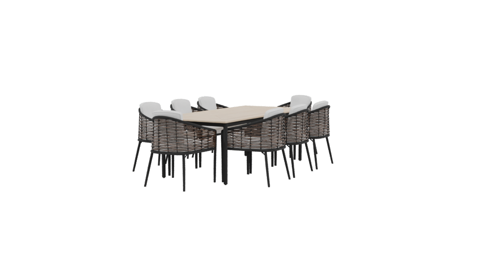 Outdoor Dining Set 3D Model - Professional 3D Model Render 3