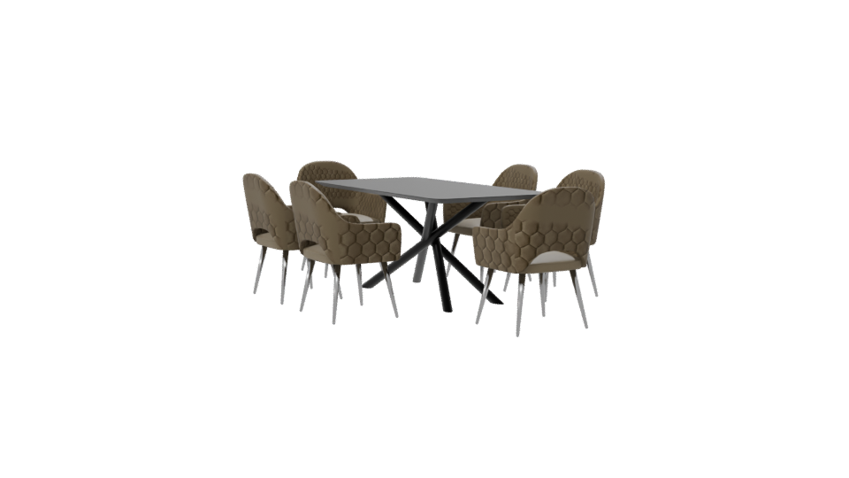 Elegant Modern Dining Set 3D - Professional 3D Model Render 7