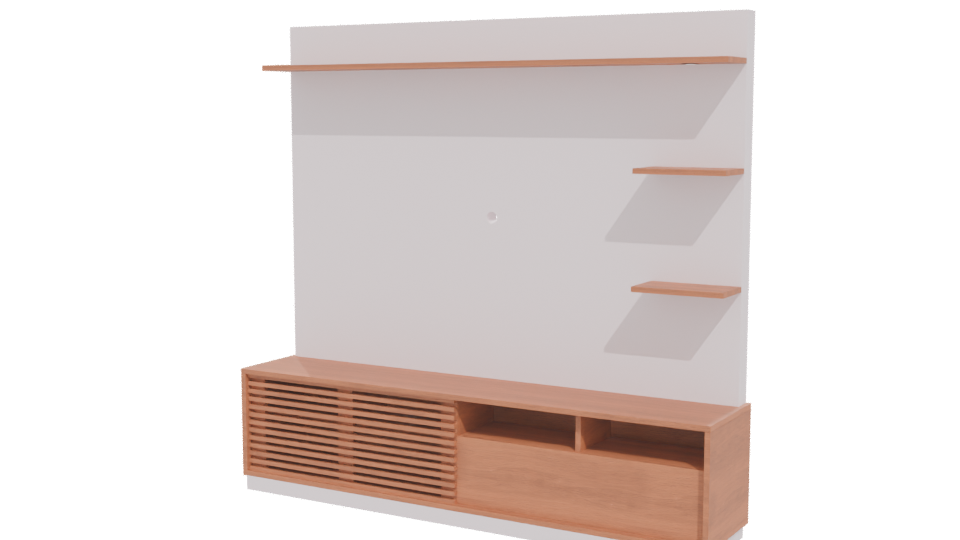 Stylish Wooden TV Unit Model - Professional 3D Model Render 12