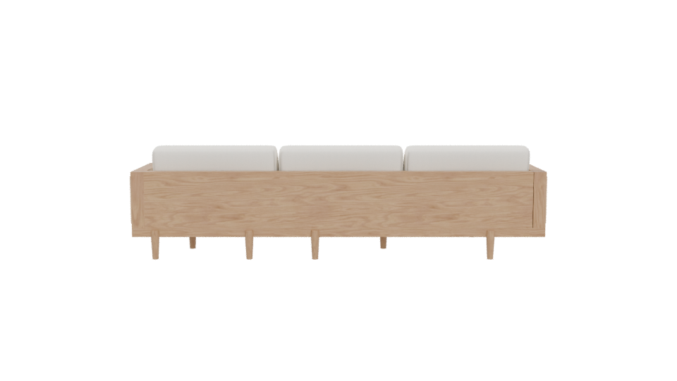 Minimalist Wooden Sofa Model - Professional 3D Model Render 5
