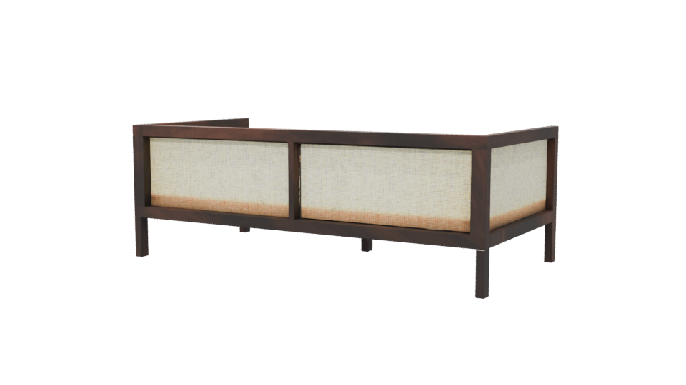 Stylish Wooden Sofa 3D Model - Professional 3D Model Render 6