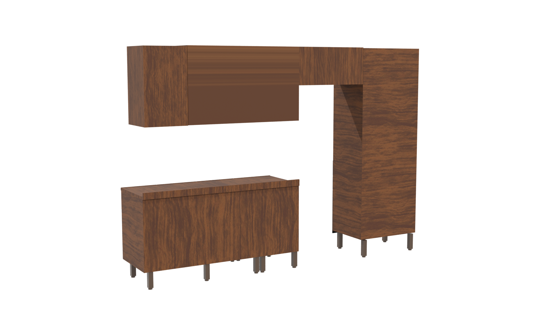 Stylish Kitchen Cabinet Set 3D - Professional 3D Model Render 4