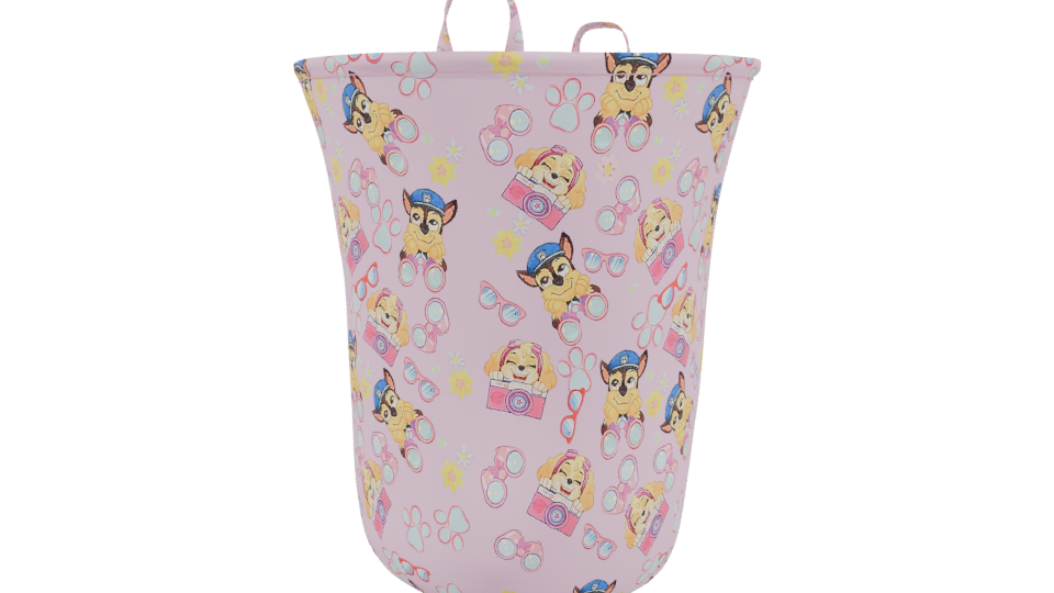 Stylized Pink Kids Storage Bin 3D Model - Professional 3D Model Render 3