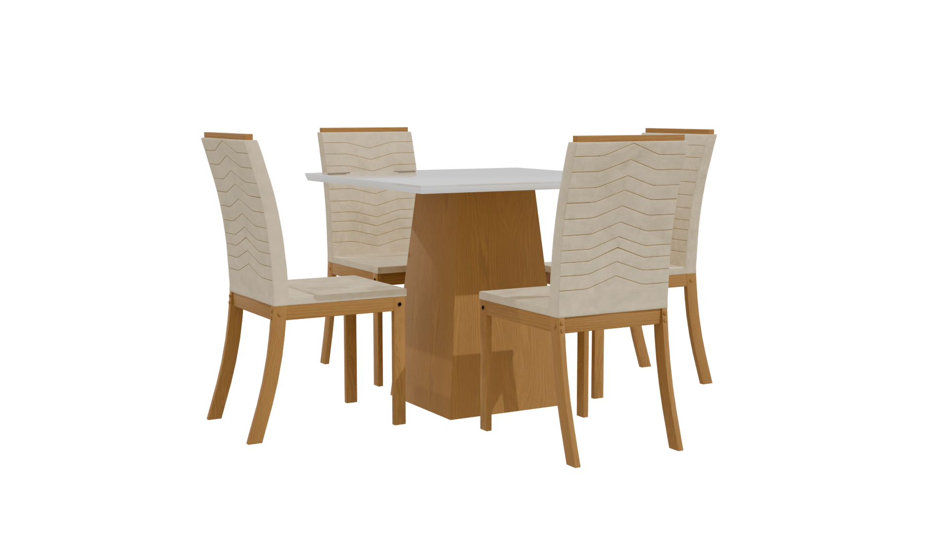 Stylish Wooden Dining Set 3D - Professional 3D Model Render 10