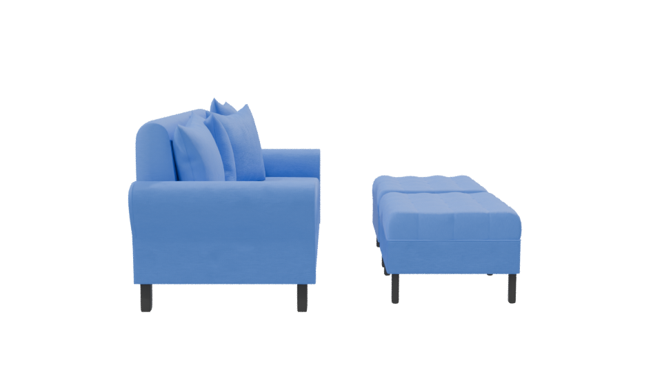 Stylish Blue Sofa Set 3D - Professional 3D Model Render 8