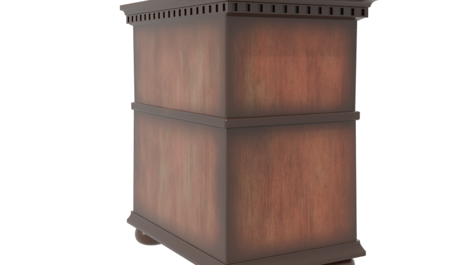 Vintage Wooden Nightstand Model - Professional 3D Model Render 7