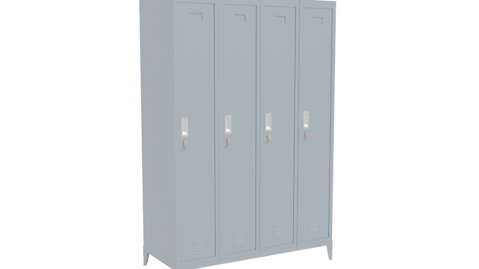 Industrial Four-Door Steel Locker 3D Model - Professional 3D Model Render 10