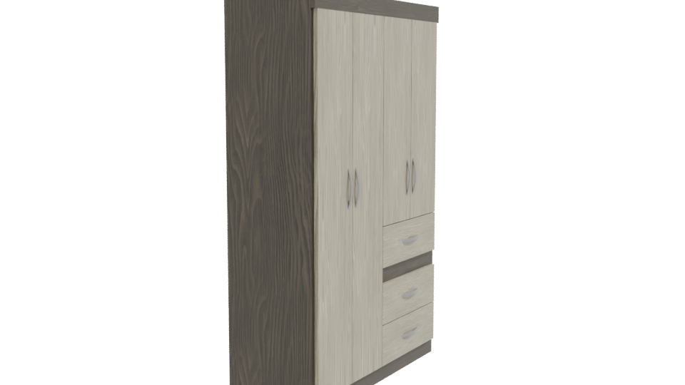 Modern Closet 4 Doors 3D Model - Professional 3D Model Render 9