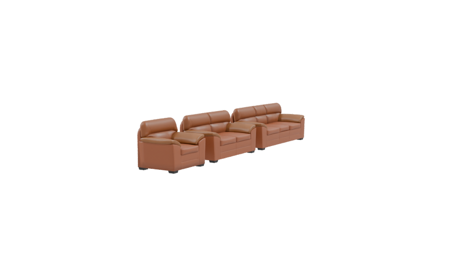 Stylish Modular Leather Sofa Set 3D Model - Professional 3D Model Render 9