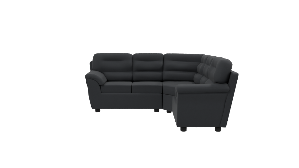 Stylish Black Sectional Sofa 3D - Professional 3D Model Render 2
