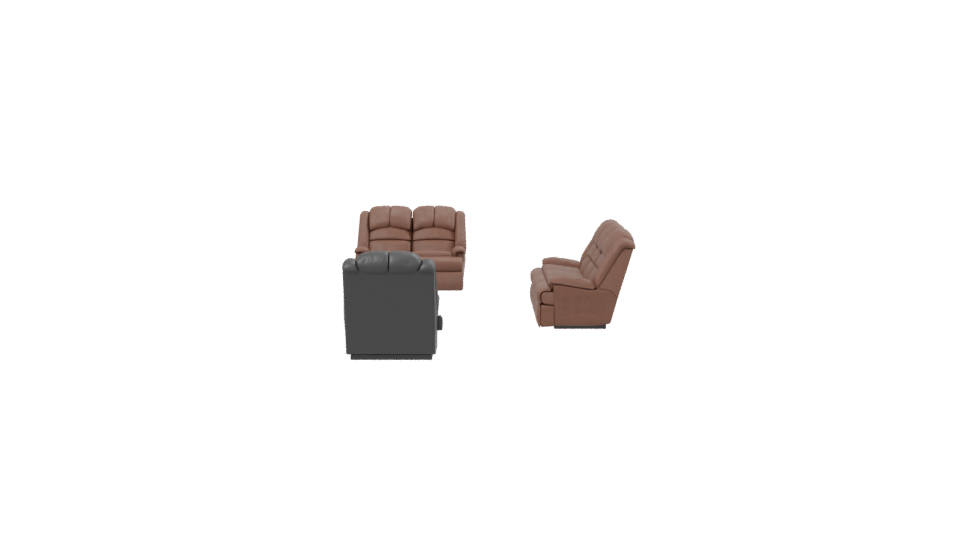 Stylish Reclining Sofa Set 3D - Professional 3D Model Render 2