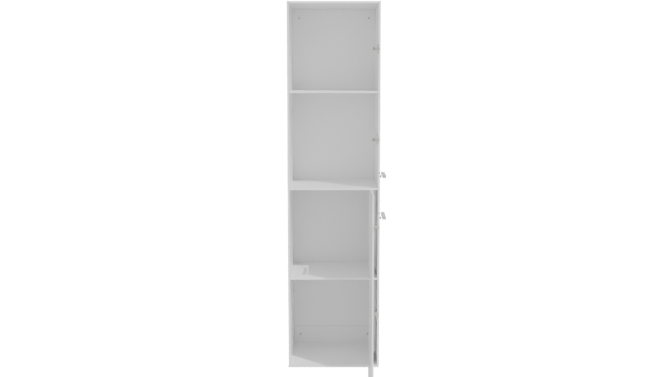 Minimalist White Storage Cabinet 3D Model - Professional 3D Model Render 11