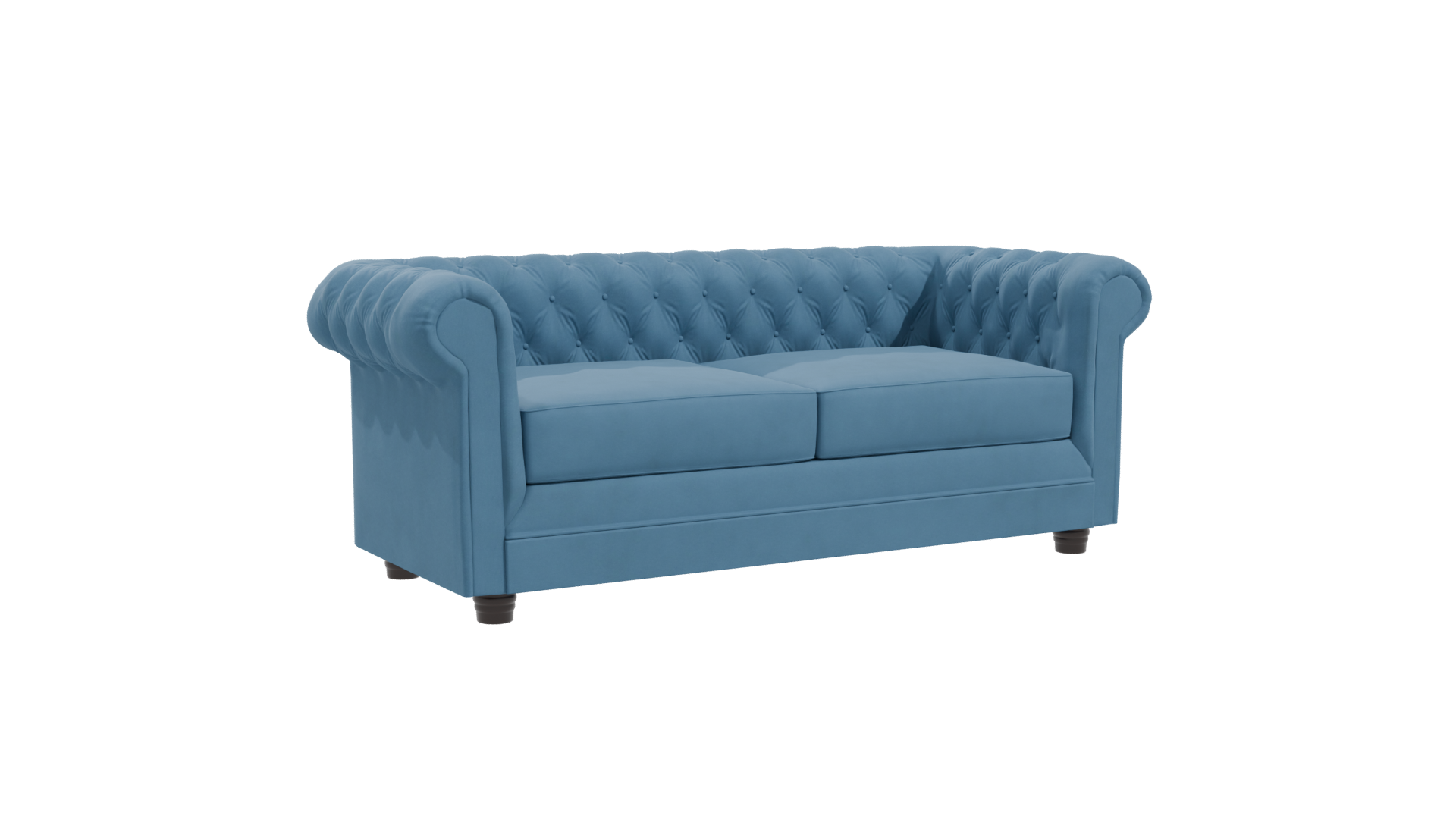 Elegant Blue Upholstered Sofa 3D - Professional 3D Model Render 10