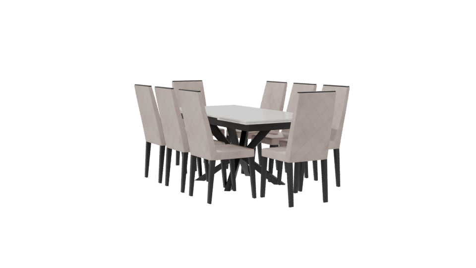 Elegant Dining Table Set 3D - Professional 3D Model Render 7