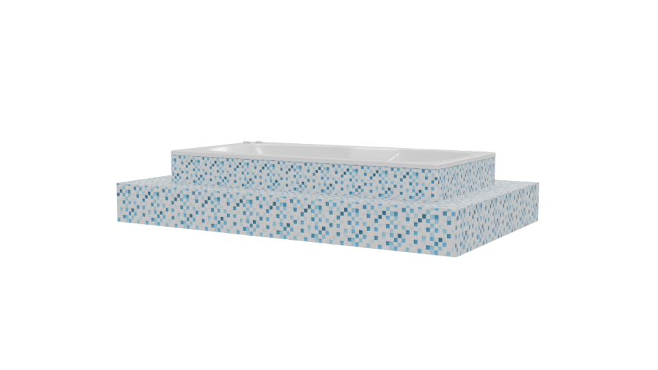 Stylish Mosaic Bathtub 3D Model - Professional 3D Model Render 12
