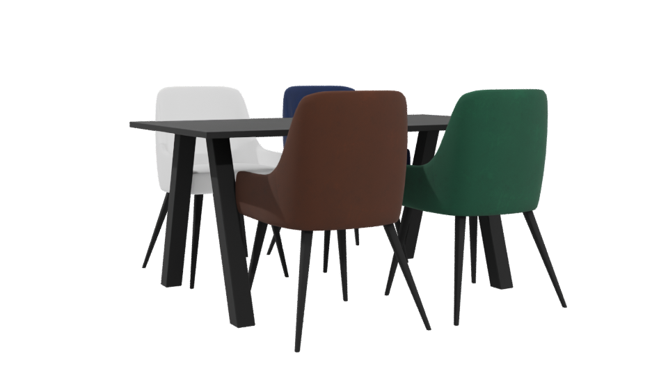 Stylish Modern Dining Table Set - Professional 3D Model Render 4
