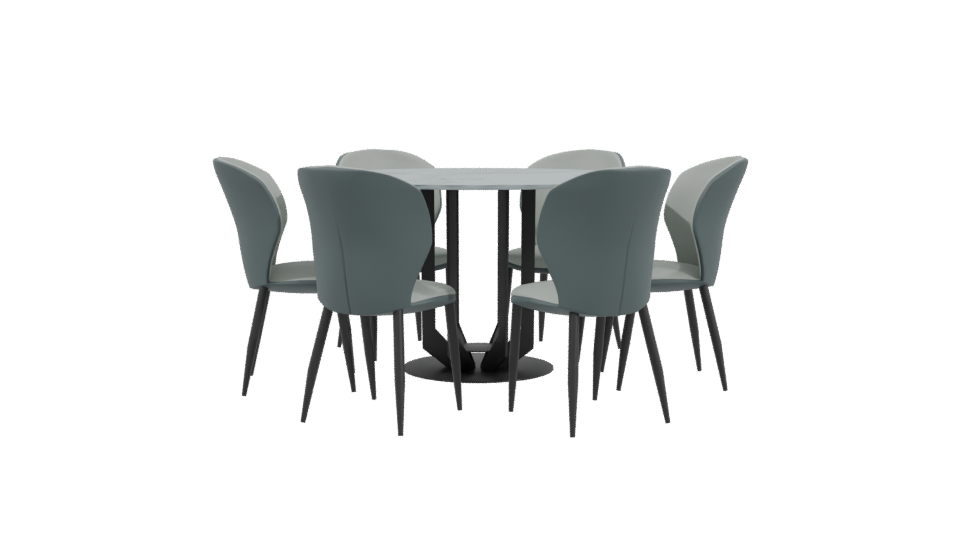 Stylish Dining Table Set 3D - Professional 3D Model Render 3