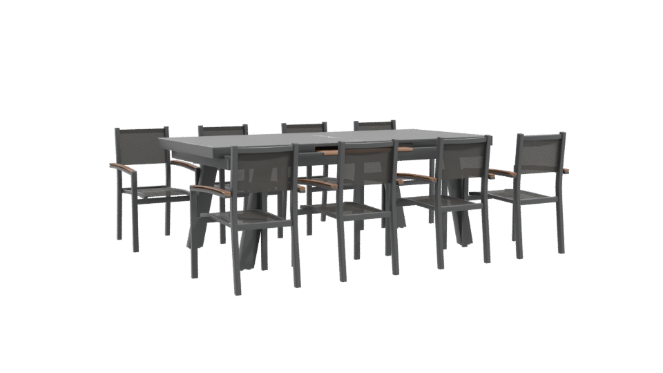 Elegant Outdoor Dining Set 3D - Professional 3D Model Render 10