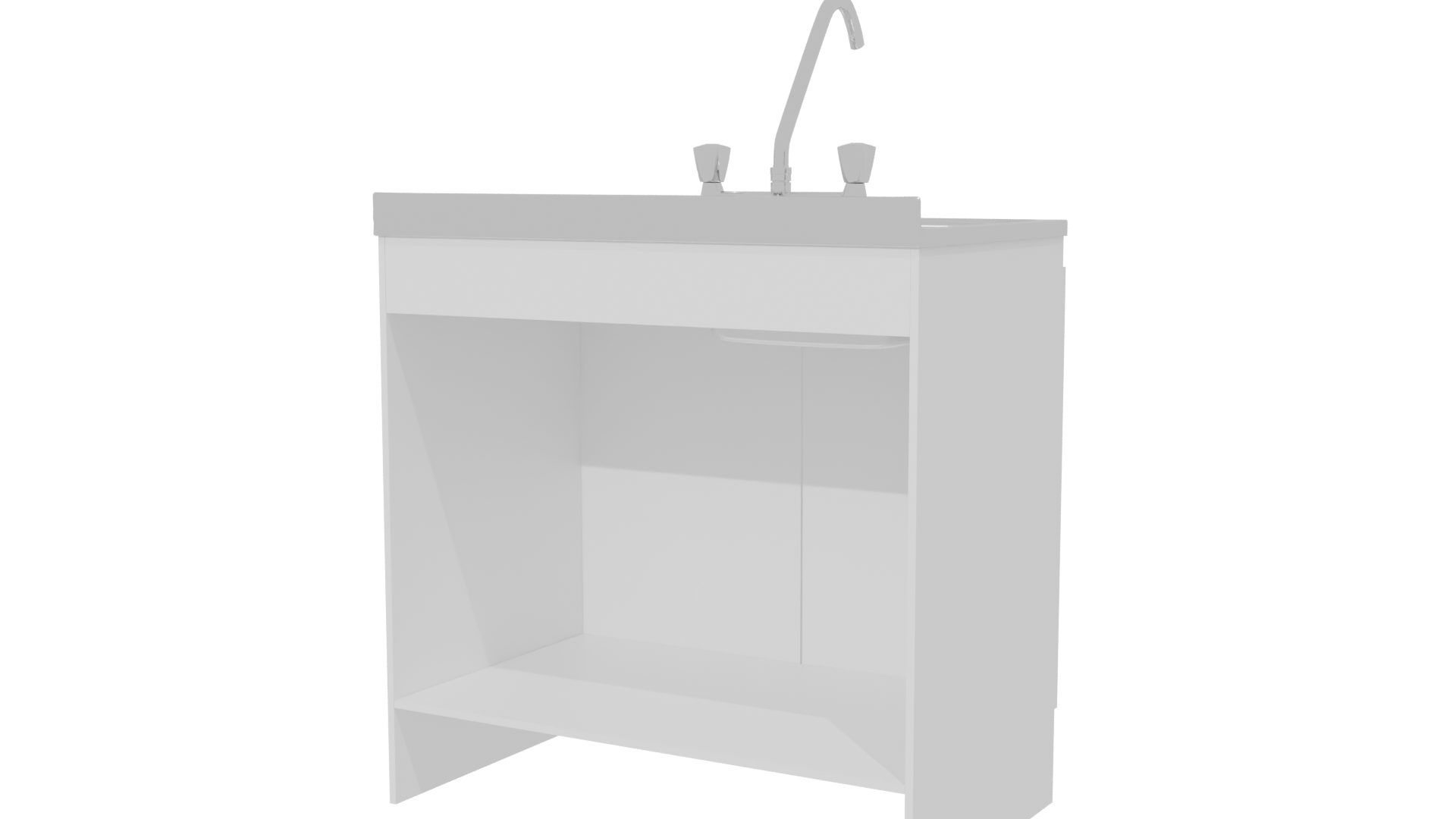 Sleek Kitchen Sink Cabinet Model - Professional 3D Model Render 6