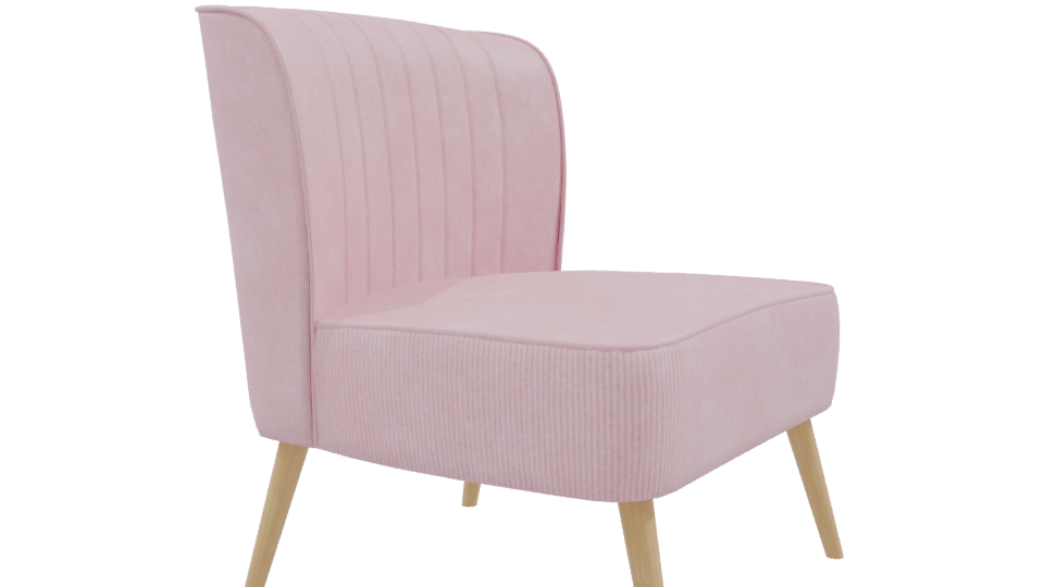 Stylish Pink Accent Chair 3D - Professional 3D Model Render 9