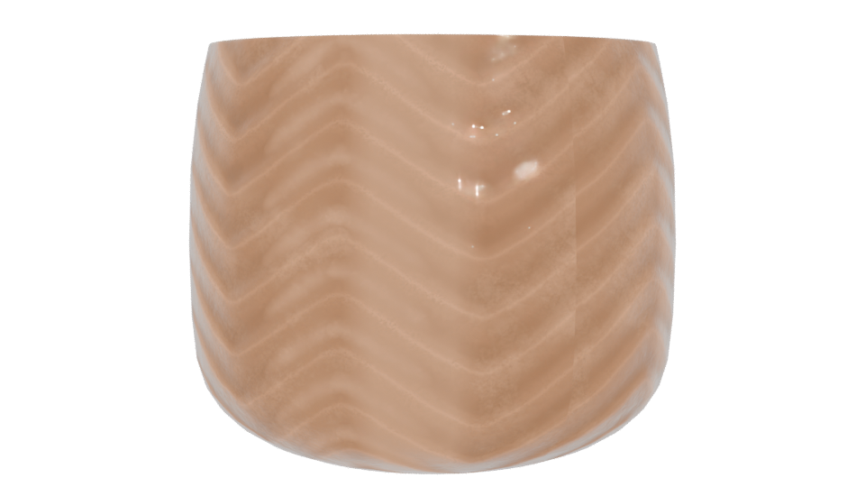 Glossy Chevron Patterned Ceramic Planter 3D Model - Professional 3D Model Render 4