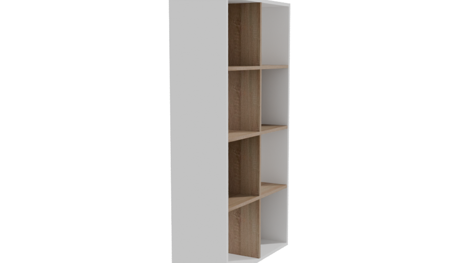 Minimalist Wooden Bookshelf 3D Model - Professional 3D Model Render 9
