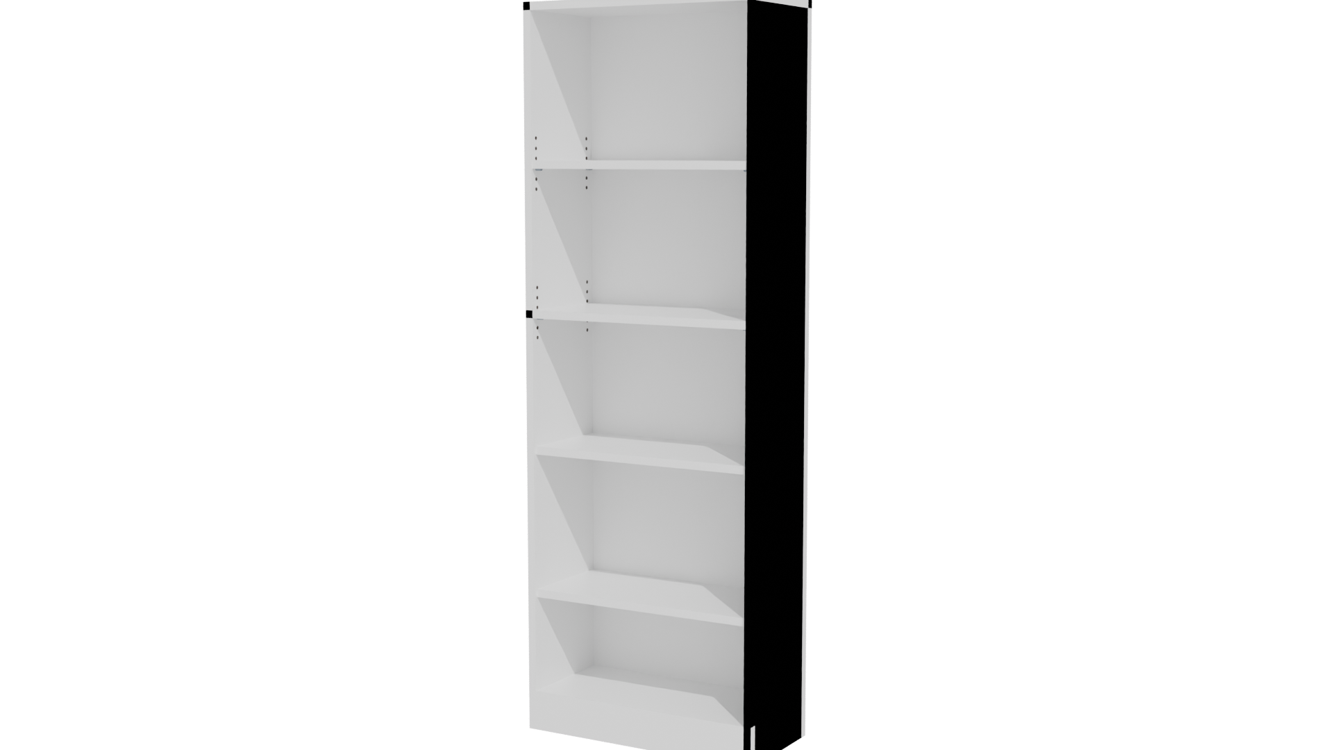 Minimalist White Bookshelf 3D Model - Professional 3D Model Render 12