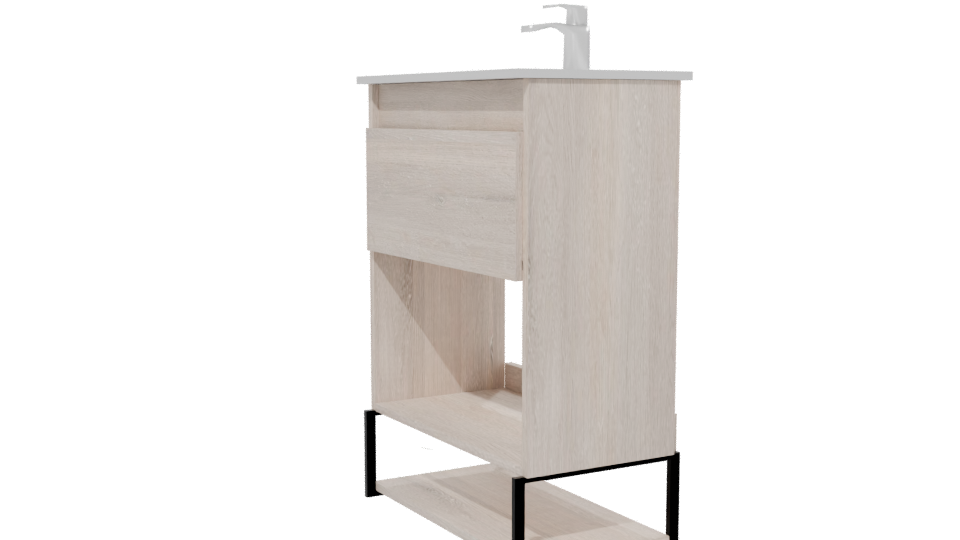Contemporary Wooden Bathroom Vanity 3D Model - Professional 3D Model Render 13