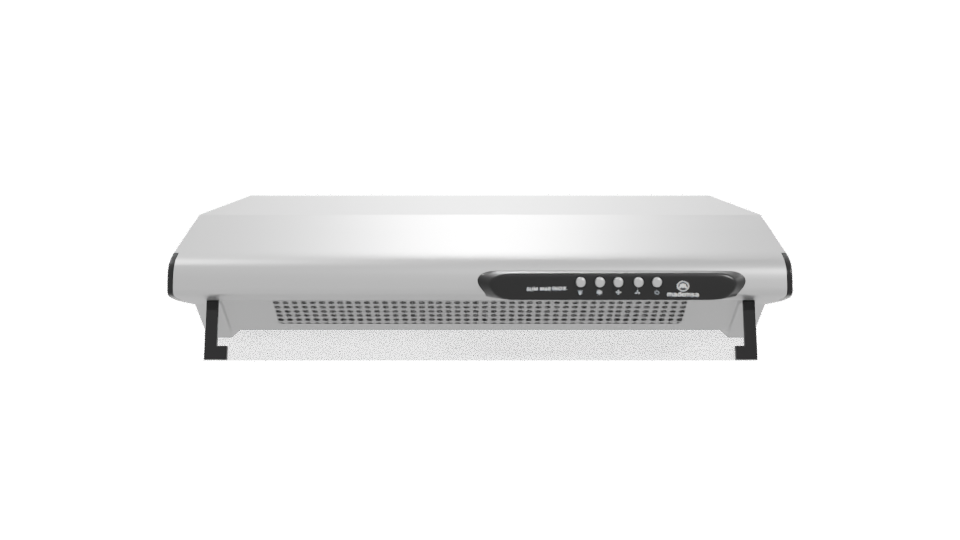 Sleek Stainless Steel Kitchen Hood - Professional 3D Model Render 11