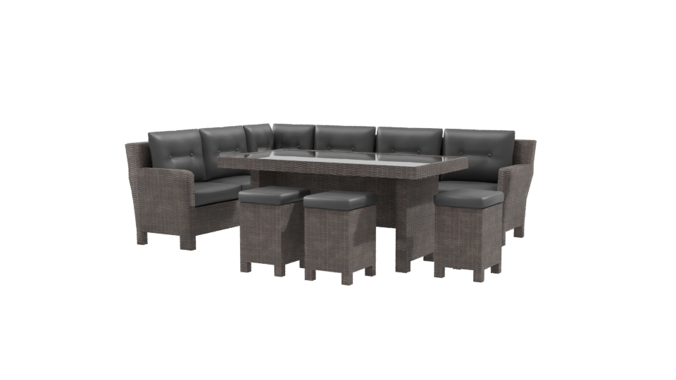 Stylish Outdoor Lounge Set 3D Model - Professional 3D Model Render 9
