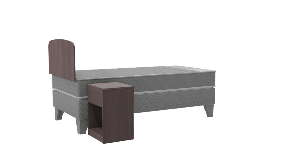 Stylish Single Bed Model 3D - Professional 3D Model Render 7
