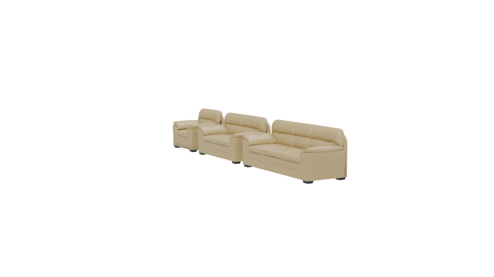 Stylish Three-Piece Sofa Set - Professional 3D Model Render 13