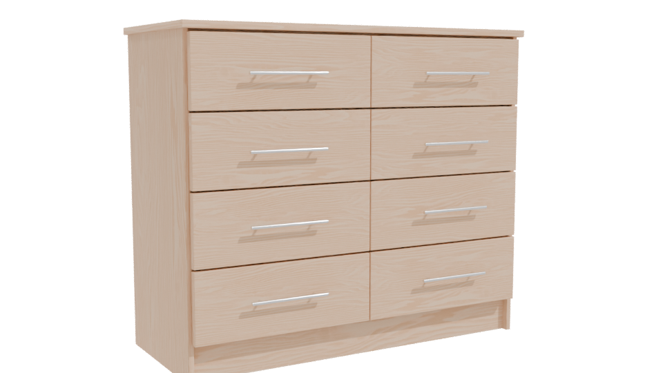 Contemporary Wooden 6-Drawer Chest of Drawers 3D Model - Professional 3D Model Render 10