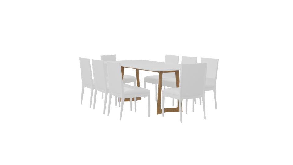 Modern Dining Table Set 3D - Professional 3D Model Render 7