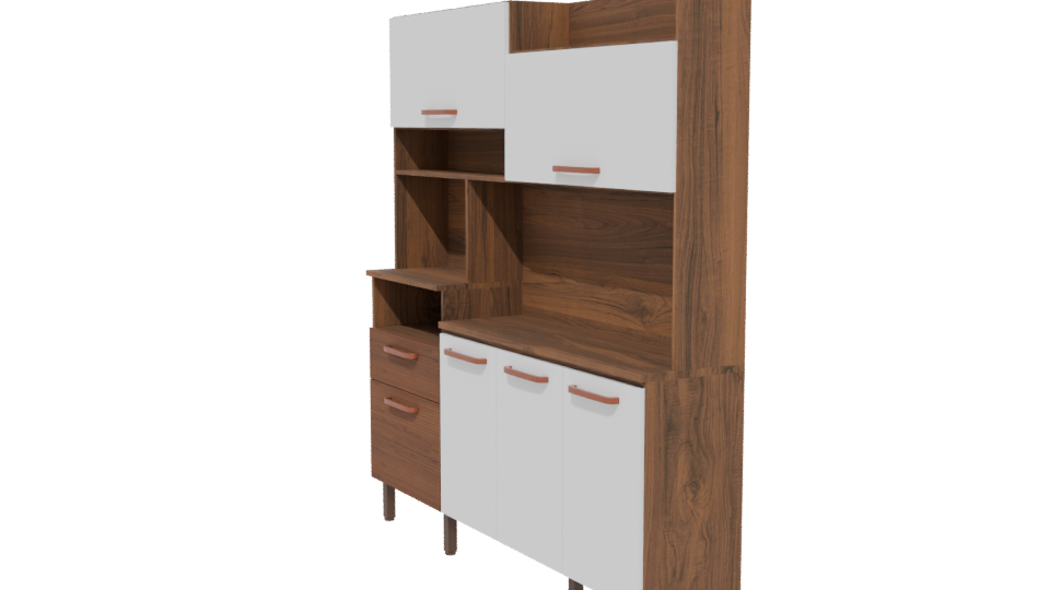 Stylish Wooden Storage Cabinet 3D - Professional 3D Model Render 13