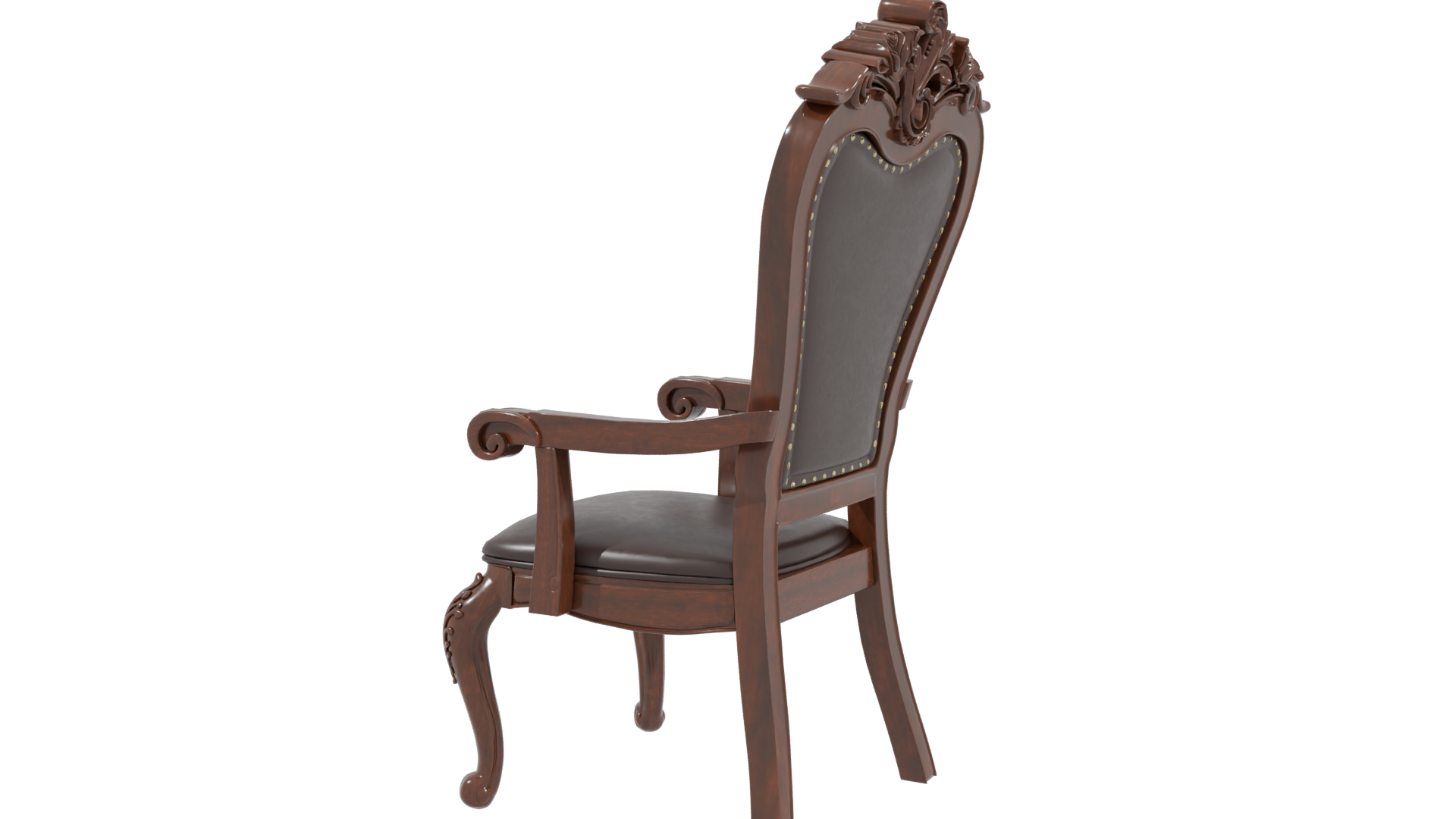 Vintage Ornate Wooden Chair 3D - Professional 3D Model Render 3