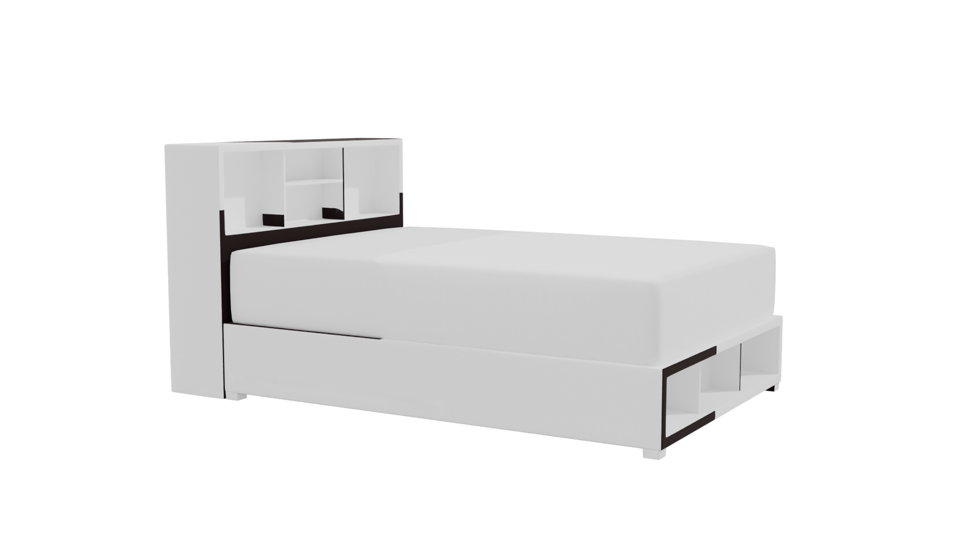 Stylish Modern Bed Model 3D - Professional 3D Model Render 9