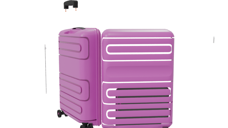 Stylish Pink Luggage Model - Professional 3D Model Render 7