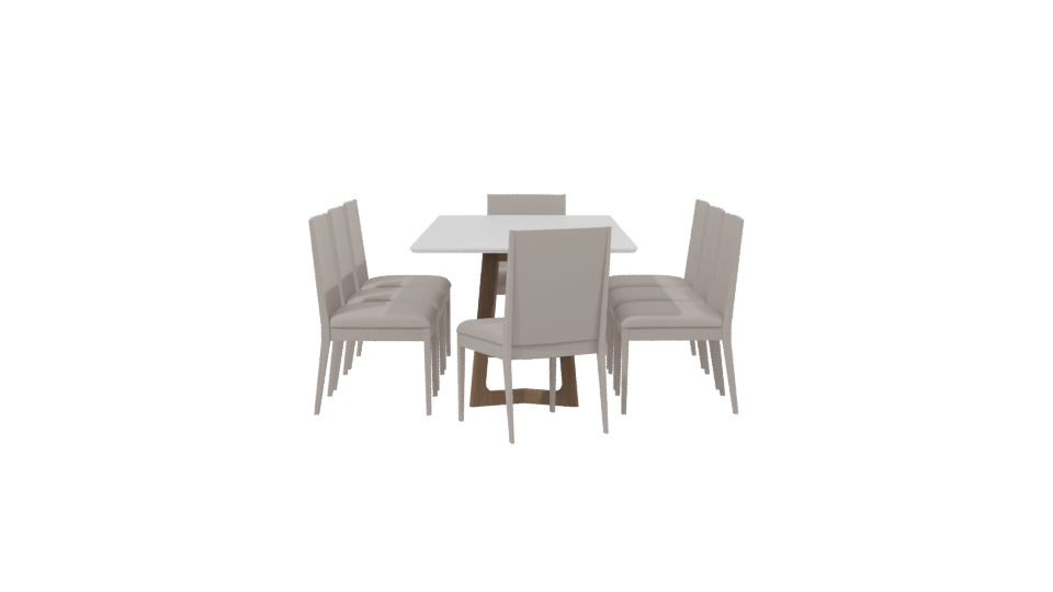 Modern Dining Table Set 3D - Professional 3D Model Render 2