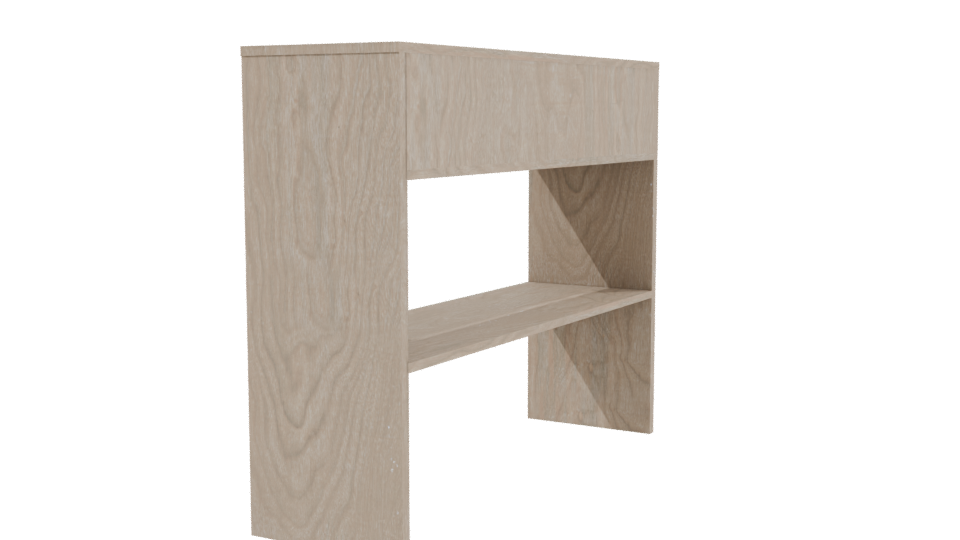 Stylish Wooden Shelf Display 3D - Professional 3D Model Render 3