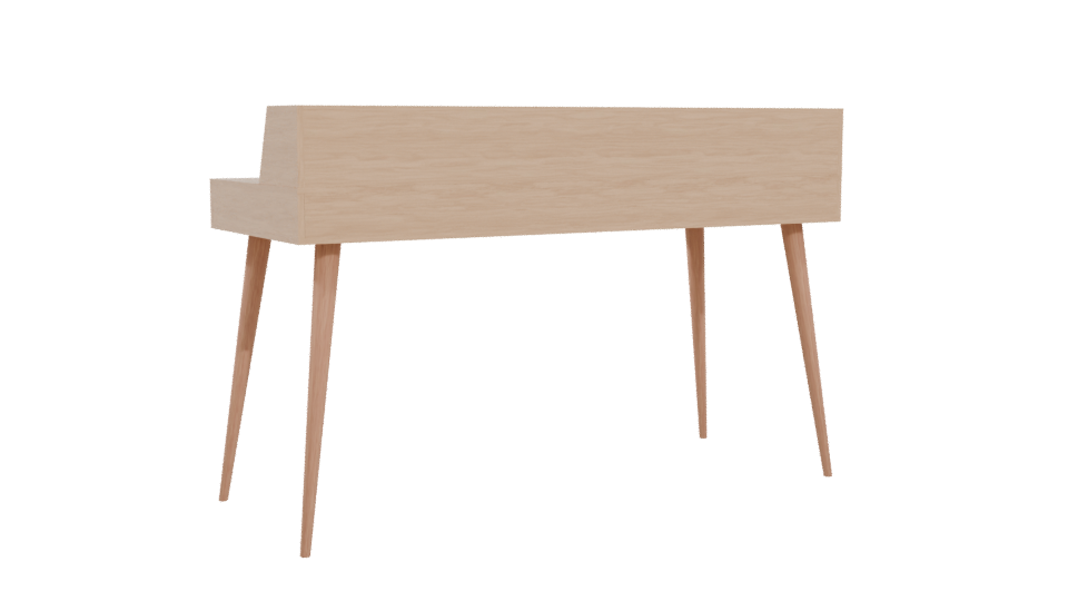 Minimalist Wooden Office Desk 3D Model - Professional 3D Model Render 4